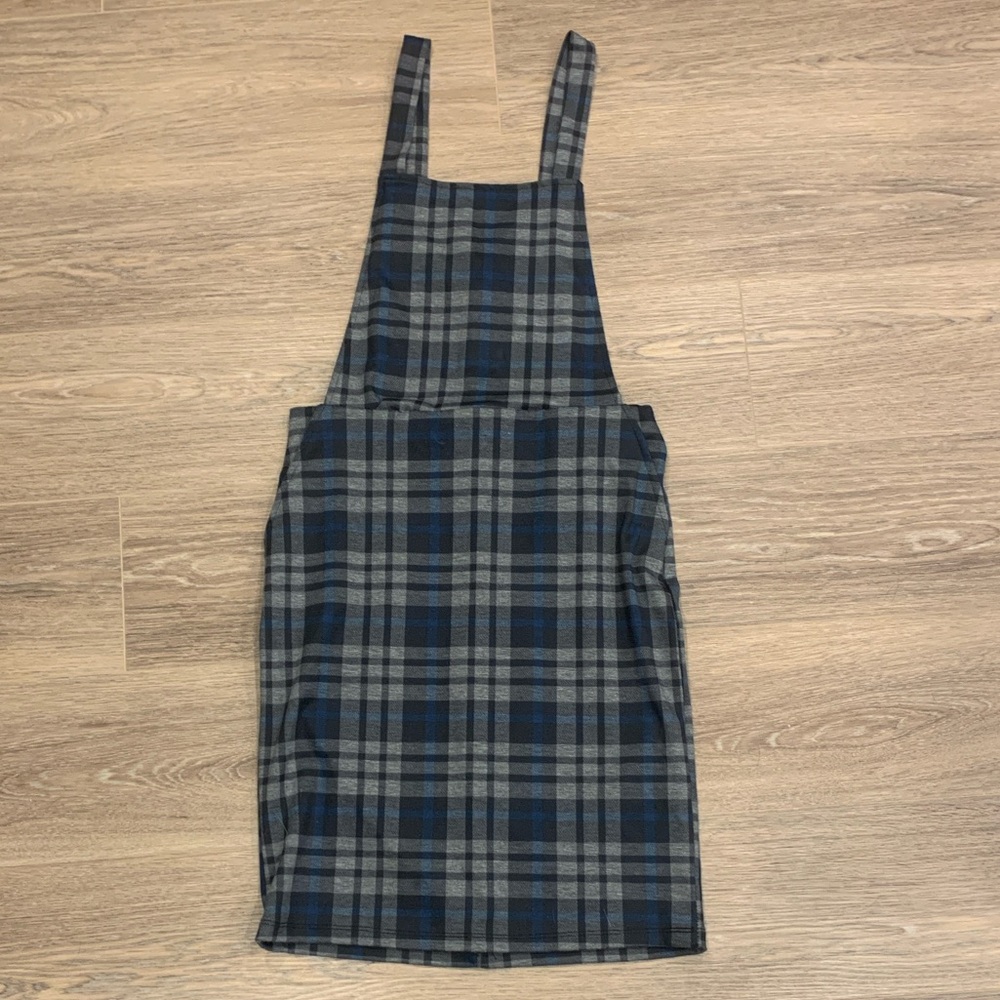 Womens Plaid Pinafore Dress